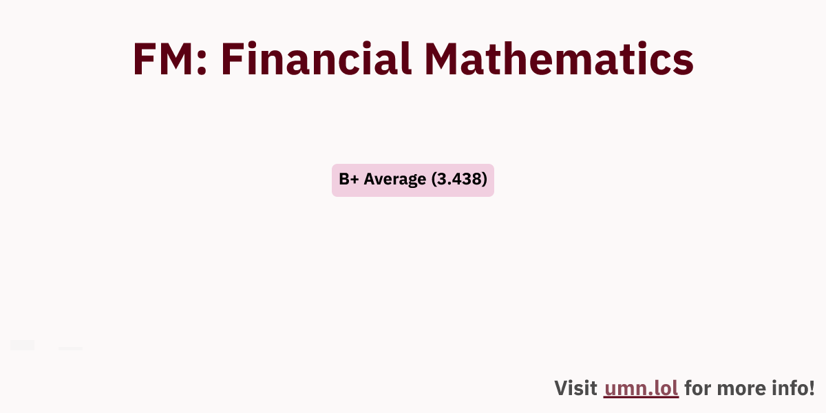 FM: Financial Mathematics | GopherGrades