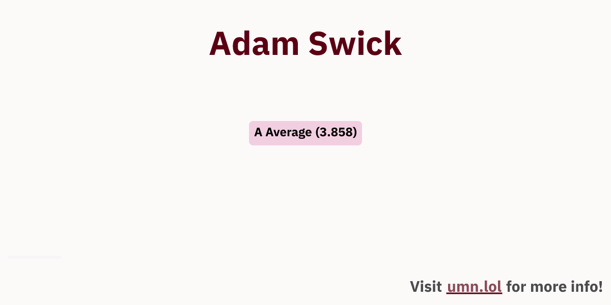 Adam Swick | GopherGrades