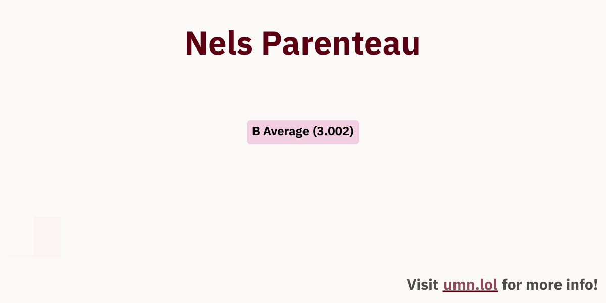 Nels Parenteau | GopherGrades