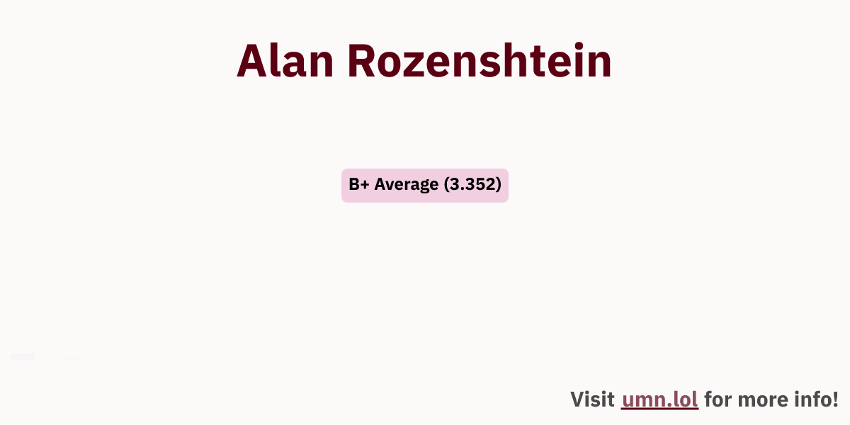 Alan Rozenshtein | GopherGrades