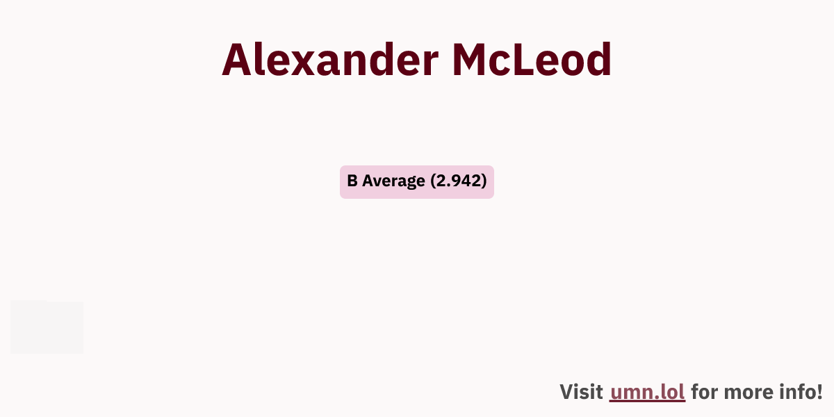 Alexander McLeod | GopherGrades