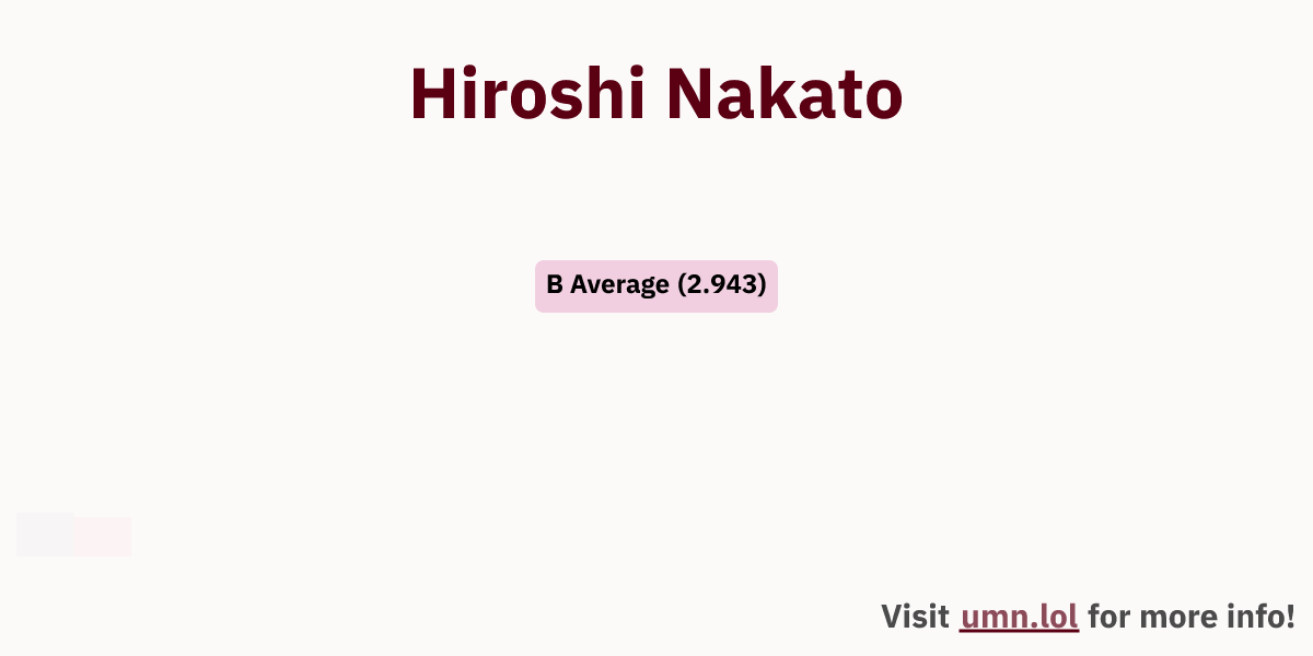 Hiroshi Nakato | GopherGrades