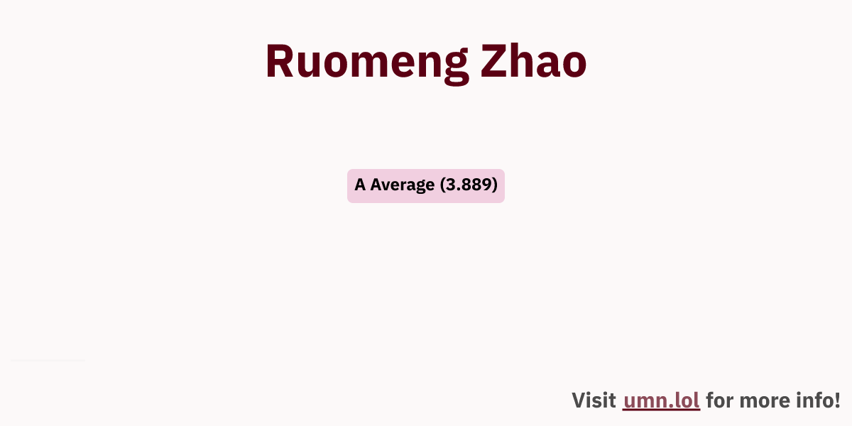 Ruomeng Zhao | GopherGrades