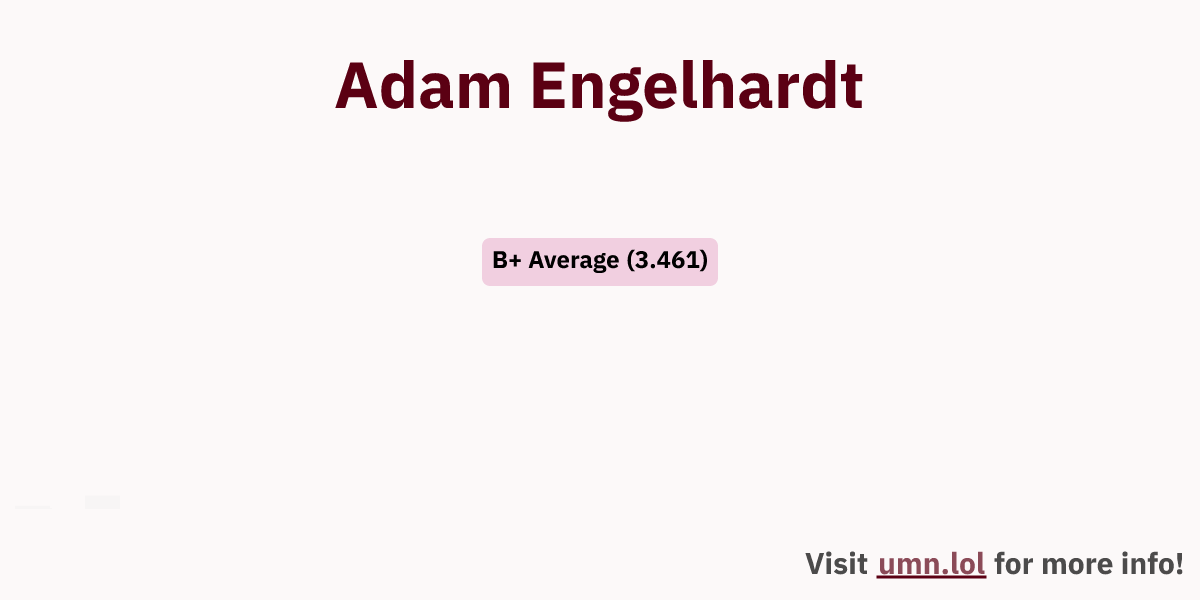 Adam Engelhardt | GopherGrades