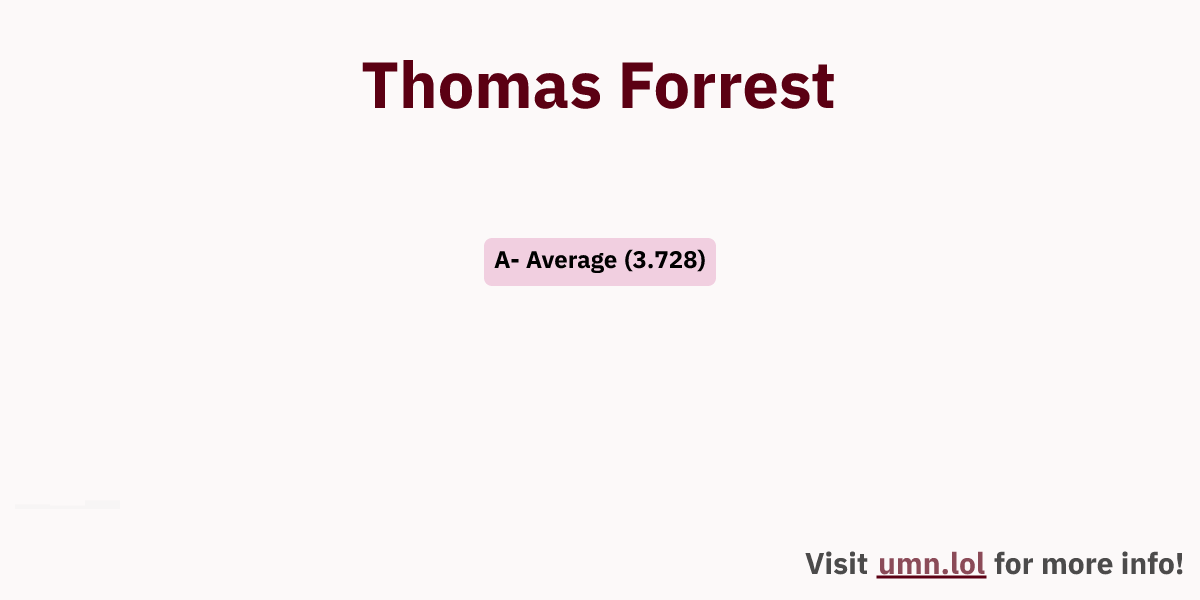Thomas Forrest | GopherGrades